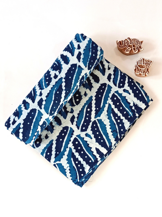 Dabu Indigo Geometric Block Print