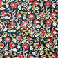 Floral Rose Bagru Kalamkari Jaal Base Red With Rose Yellow And Grey Colour Hand Block Print Fabric