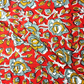 Bagru Small Deepak Print  3 Kaam Butta   Base Black Deepak Off White And Red Colour Hand Block Print Fabric