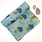 Ajrak  Single Indigo Butta With Yellow Leaves Print