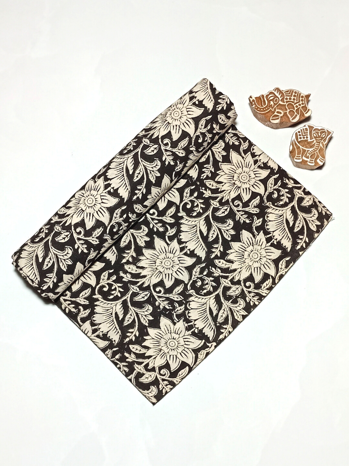 Bagru Kalamkari Off White With Black Base Print