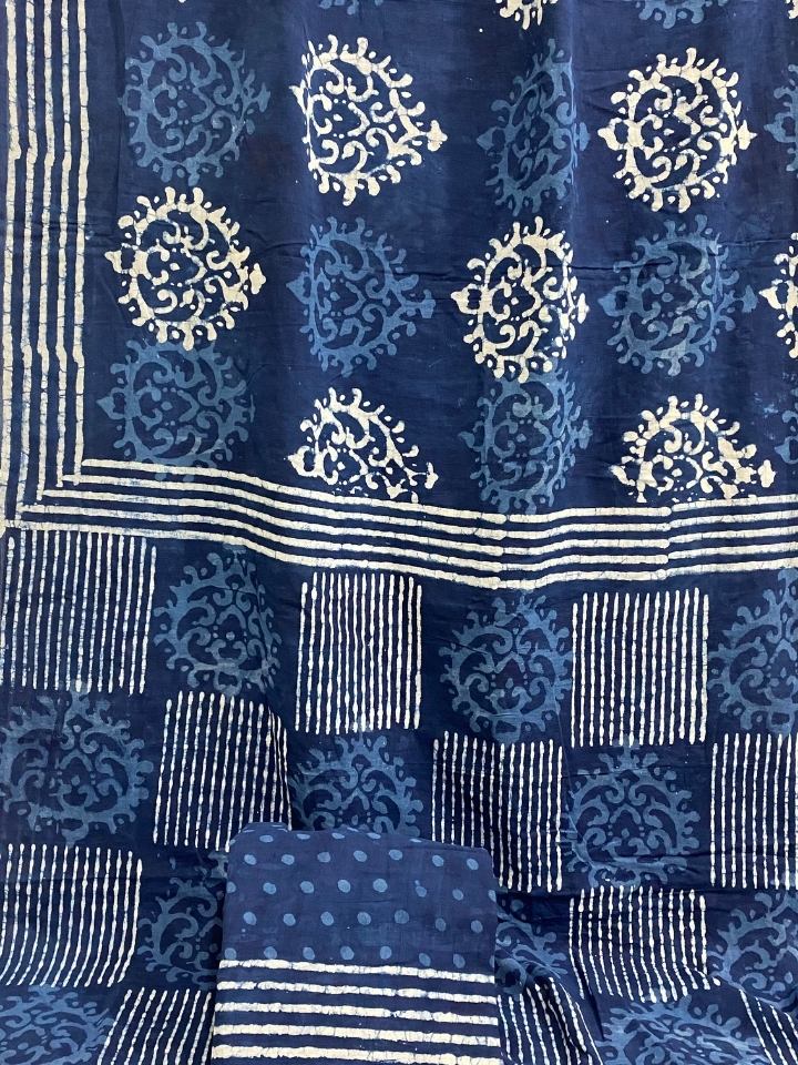 Natrajan Motif 2 Kaam Mud Dabu With Silli Sinle Kaam Border  Hand Bloc Print