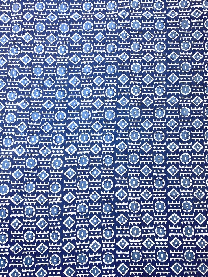 Small Katli Jall Indigo Base Hand Block Dabu Print Fabric