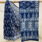 Single Kaam Tree With Indigo Base Lehriya With Single Katli Border Indigo Mud Dabu Base Hand Block Print