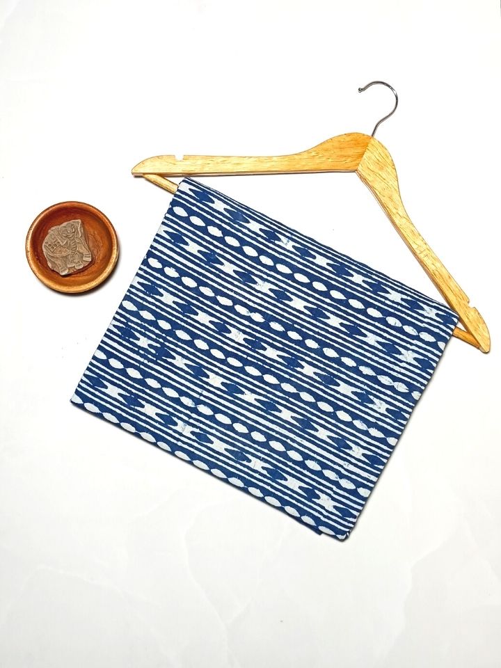 Straight Silli Mix Sakpara Mud Dabu Indigo Hand Block Print Fabric ...