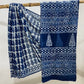 Keri Ki Ghad Single Kaam Off White Dabu Base With Indigo Keri Jaal With Double Chokdi Border Off Dabu Base Hand Block Print