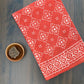 Chokdhi Small Jaal Orange With off White Jaal Hand Block Print Saree
