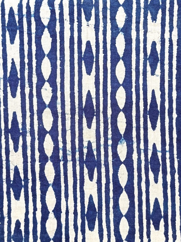Straight Silli Mix Sakpara Mud Dabu Indigo Hand Block Print Fabric ...