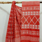 Chokdhi Small Jaal Orange With off White Jaal Hand Block Print Saree