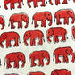 Bagru Block Off Red Color Elephant Motif Hand Block Print