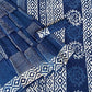 BINDU BIN MOTIF 2 KAAM PAN KI JAAL INDIGO BASE WITH 2 KAAM SAKPARA BORDER HAND BLOCK PRINT