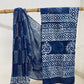 BINDU BIN MOTIF 2 KAAM PAN KI JAAL INDIGO BASE WITH 2 KAAM SAKPARA BORDER HAND BLOCK PRINT