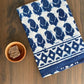 Keri Ki Ghad Single Kaam Off White Dabu Base With Indigo Keri Jaal With Double Chokdi Border Off Dabu Base Hand Block Print