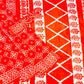 Chokdhi Small Jaal Orange With off White Jaal Hand Block Print Saree