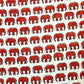 Bagru Block Off Red Color Elephant Motif Hand Block Print